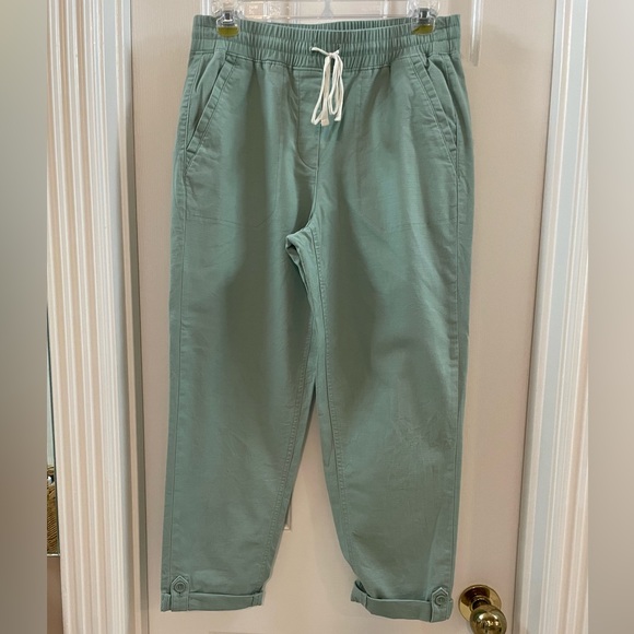 Talbots Drawstring Cuffed Pant Relaxed size XS sage green - Picture 1 of 9